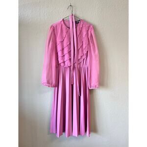 Vintage 1970's pink Jen-Jen secretary dress size M
